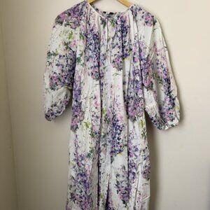 COS Watercolor Floral Maxi Dress – Size 12 – Puff Sleeve – NWT
